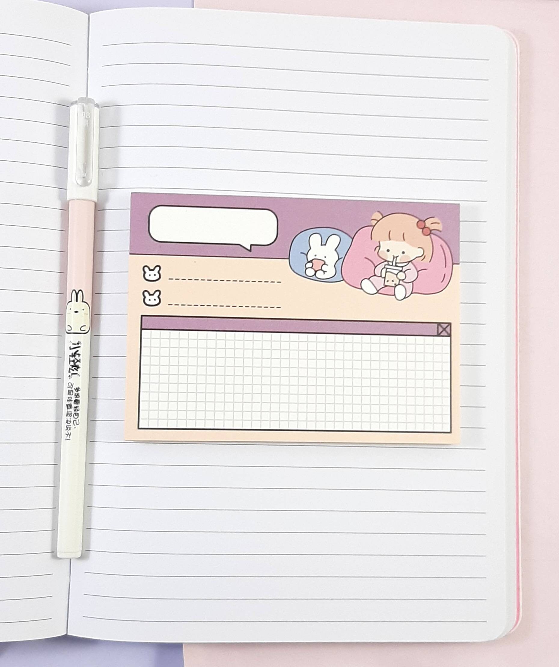 Cute Memo Pad Retro Girl Memo Pad Kawaii Memo Pad 50 sheets | Etsy