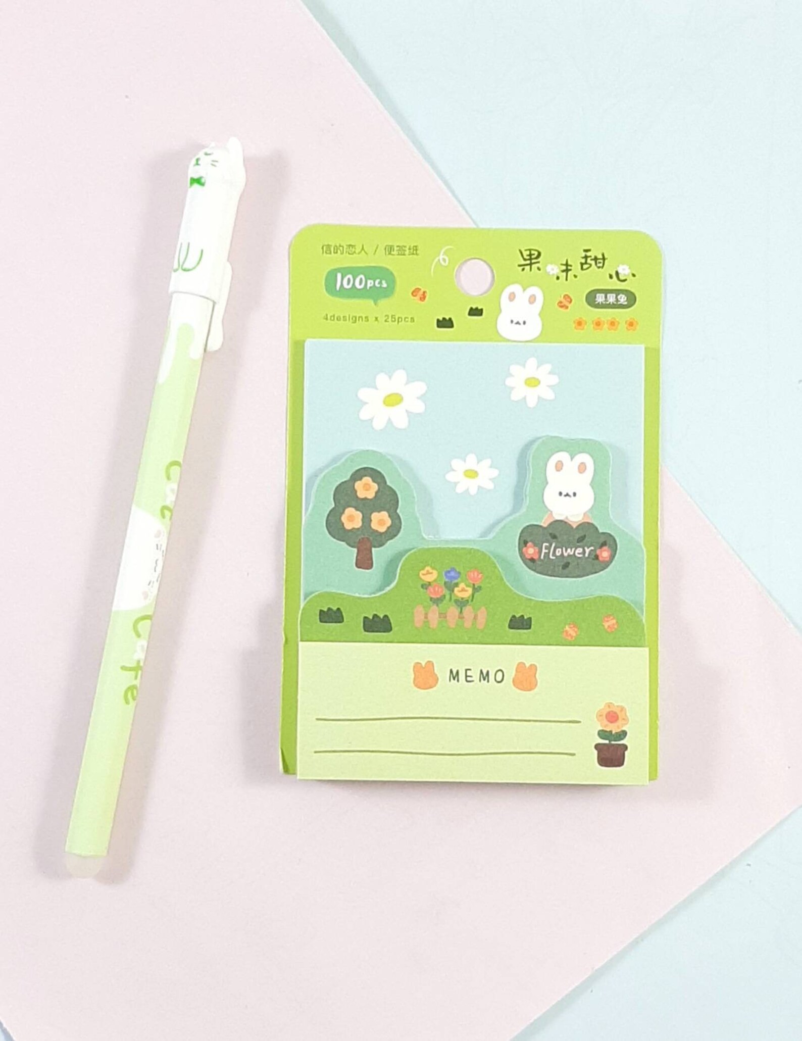 Cute Rabbit Note Pad Cute Memo Pad 4 Designs 96 Sheets Etsy