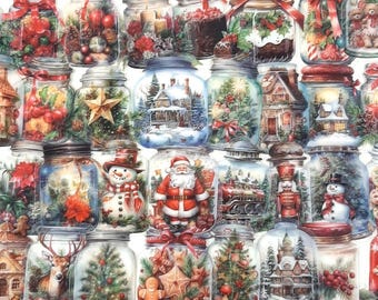 Vintage Christmas Stickers for Journals, Christmas Planner & Scrapbook Decoration