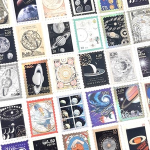 Vintage Celestial Stickers, Space Planet Planner Stickers, Universe Galaxy Journal Stickers, Moon Deco Stickers, 15 pcs