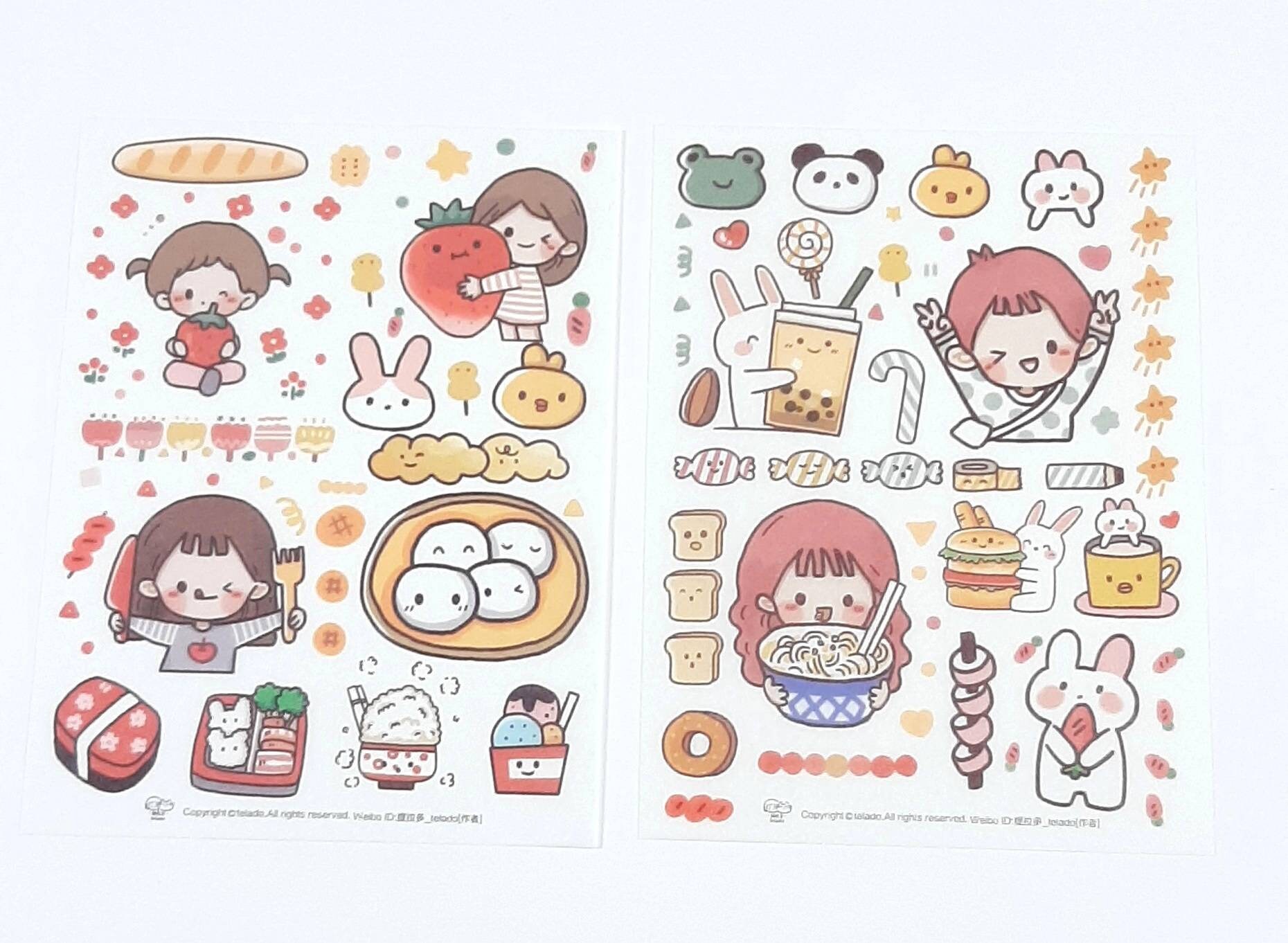 Kawaii Sticker Set Cute Stickers Journal Stickers Kawaii Etsy