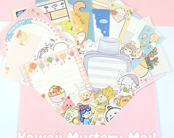 50 / 80 pcs Kawaii Stickers and Memo Sheet Mystery Grab Bag, Kawaii Stationery Surprise Bag, Mystery Mail, Journal Scrapbook Supplies