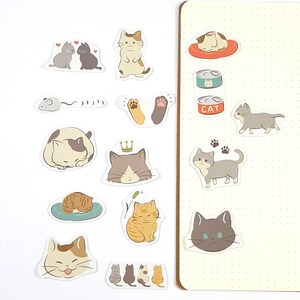 Cute Cat Stickers, Kawaii Cat Stickers for Journals & Scrapbooking, Planner Decoration, 45 pcs imagem 2