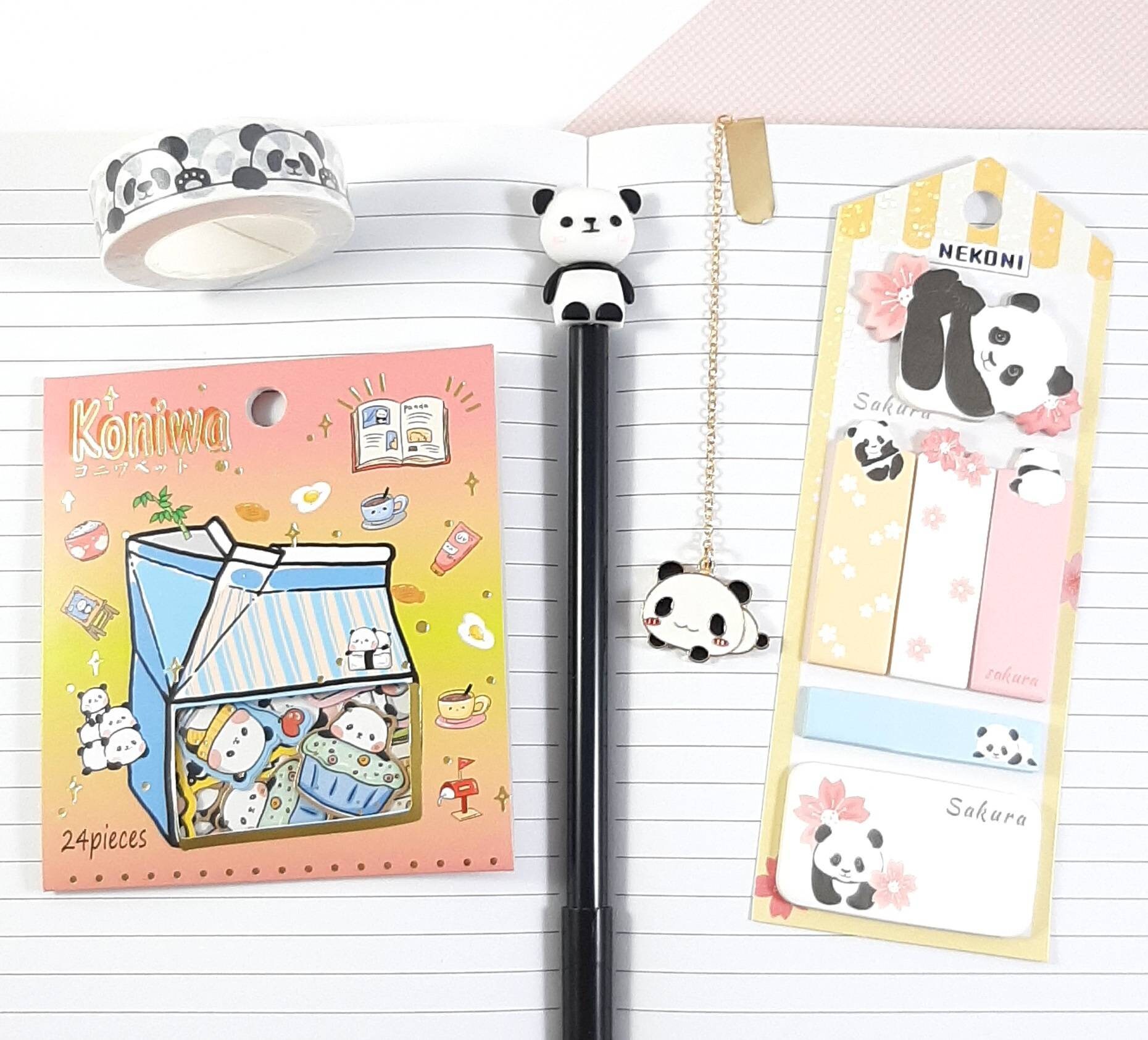 Cute Panda Stationery Bag Panda Stationery Gift Set Panda Etsy