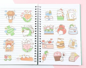 Kawaii Cat Stickers, Kawaii Stickers, Cute Cat Stickers, Journal and Scrapbook Stickers