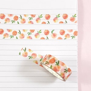Peach Washi Tape, Fruit Washi Tape, Journal, Planner Supplies
