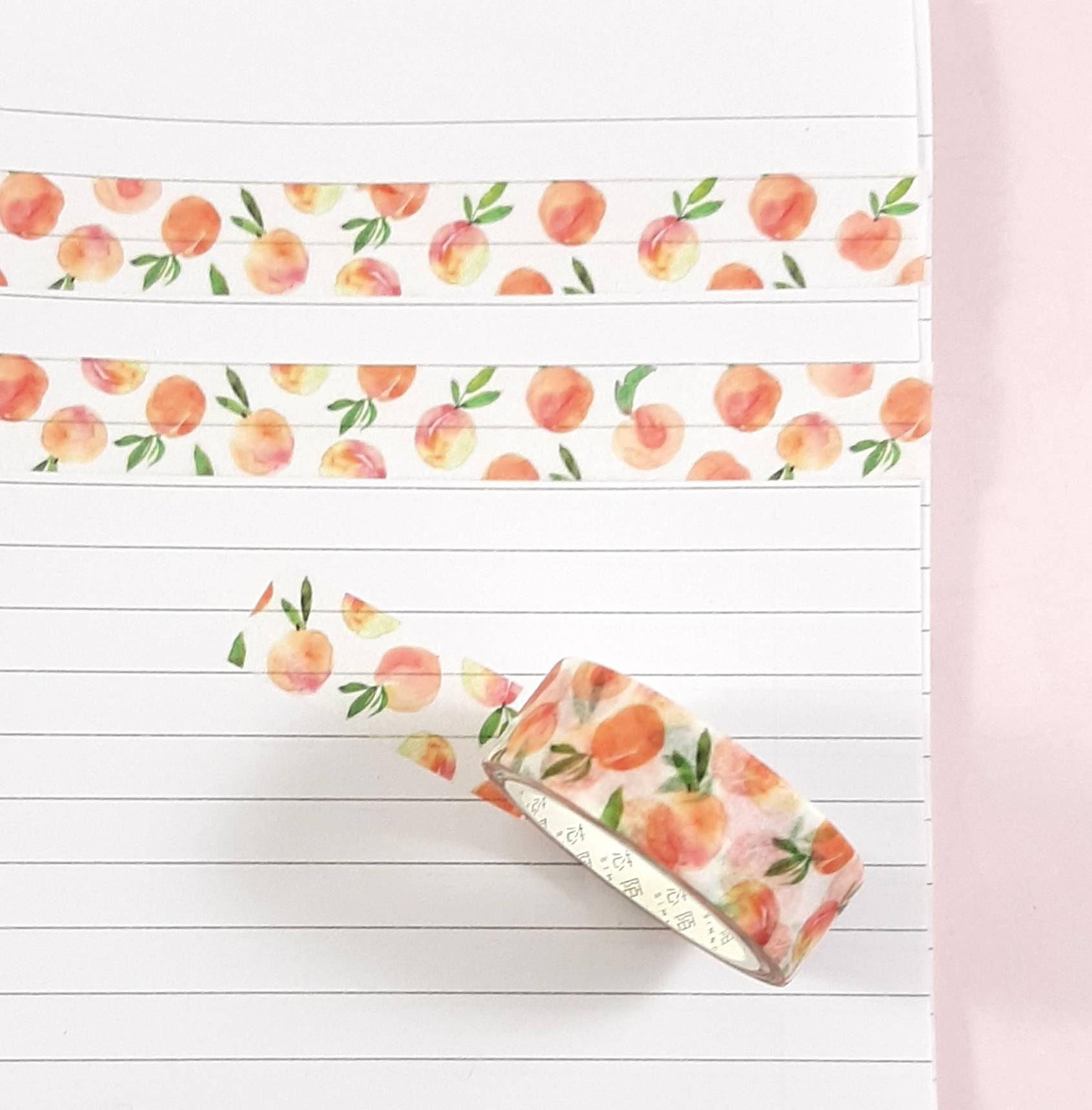 Peach Washi Tape Fruit Washi Tape Etsy
