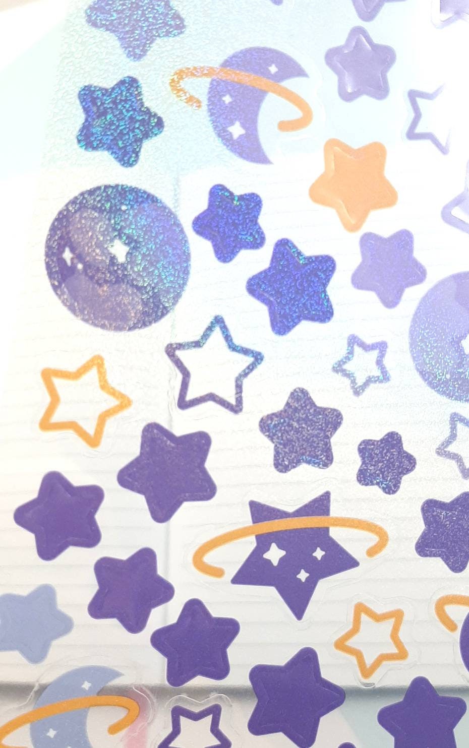 Glittery Star and Moon Stickers Space Stickers Planner and Etsy UK
