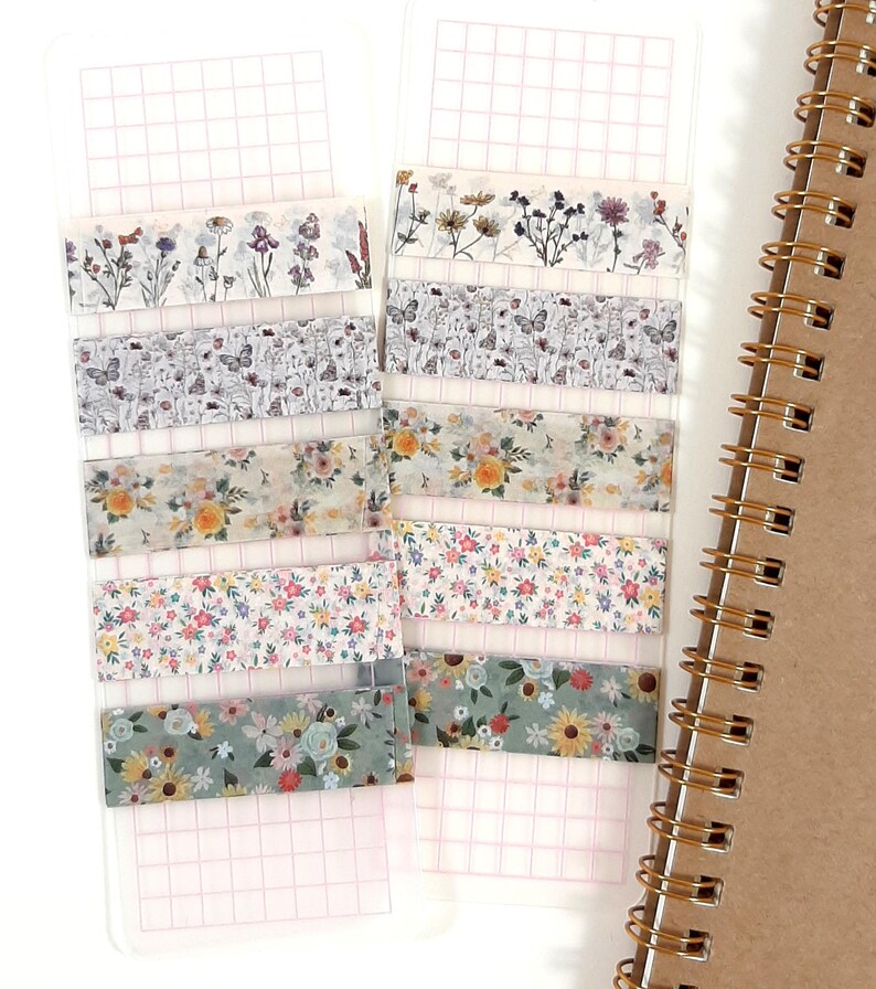 Vintage Floral Washi Tape Samples, Flower Washi Tape Samples, Floral
