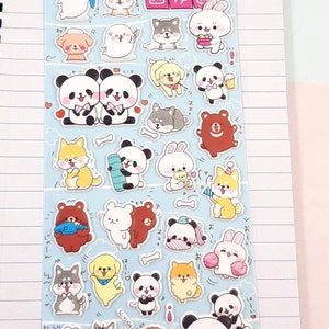 Kawaii Animal Sticker Set, Cute Animal Stickers, Kawaii Stickers