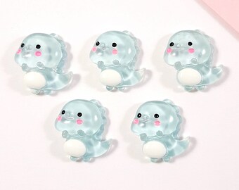 Cute Dinosaur Cabochon, Kawaii Crafts, Craft Embellishments, Decoden, Set of 5 / 10