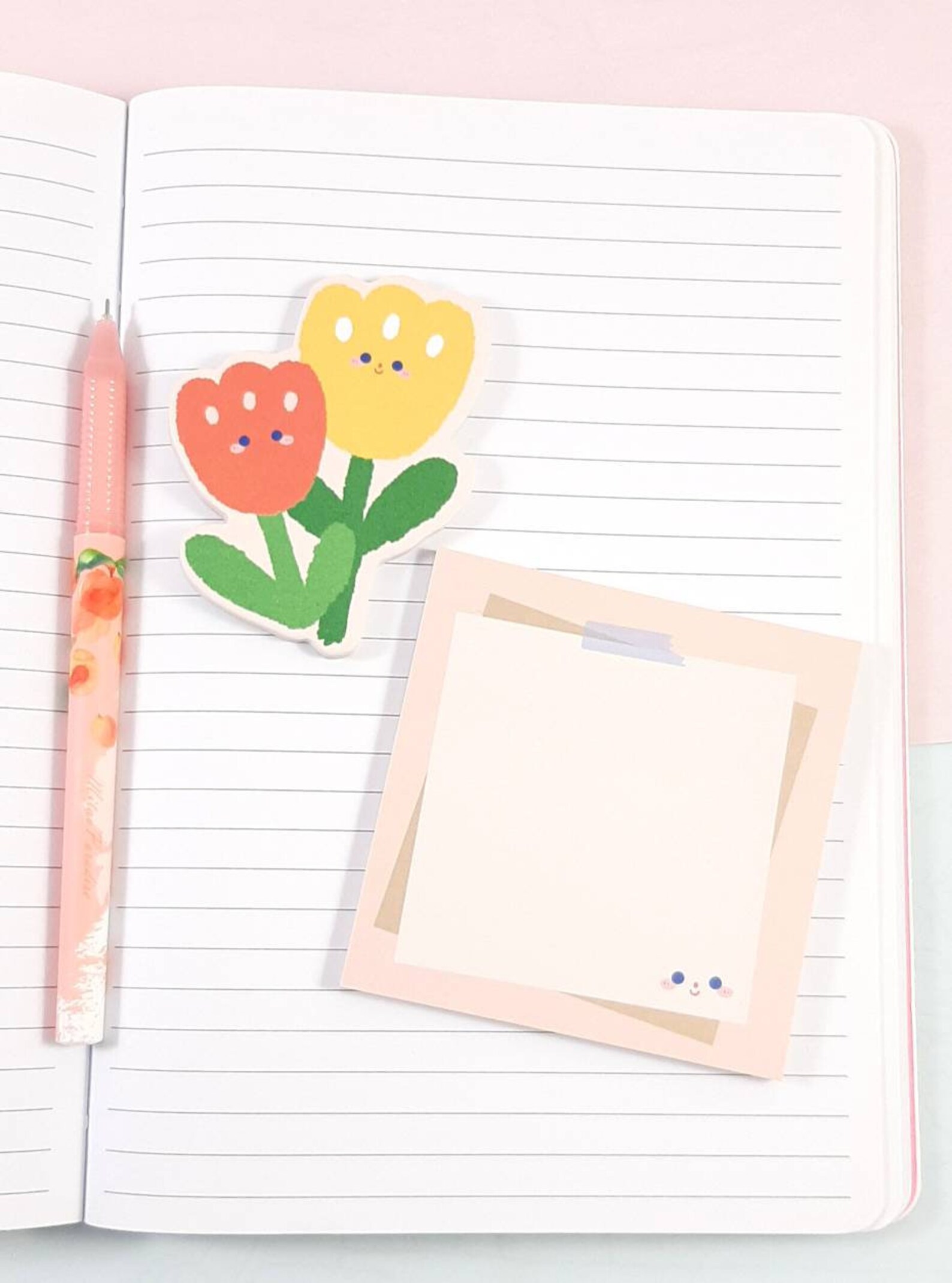 Cute Flower Sticky Notes Set of Two Sticky Note Pads Kawaii Etsy