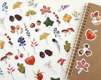 Autumn Stickers, Woodland Sticker Pack for Journaling, Scrapbooking & Planners, 46 Pcs