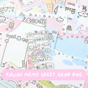 Kawaii Memo Blatt Grab Bag, koreanische Memos, süße Memo Blätter, Kawaii Journal Zubehör, süßes Memo Papier für Scrapbooking, Penpal Stationär