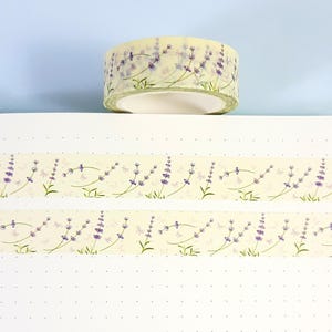 Ruban adhésif washi lavande, ruban adhésif floral mauve, journal estival, scrapbooking, 10 m