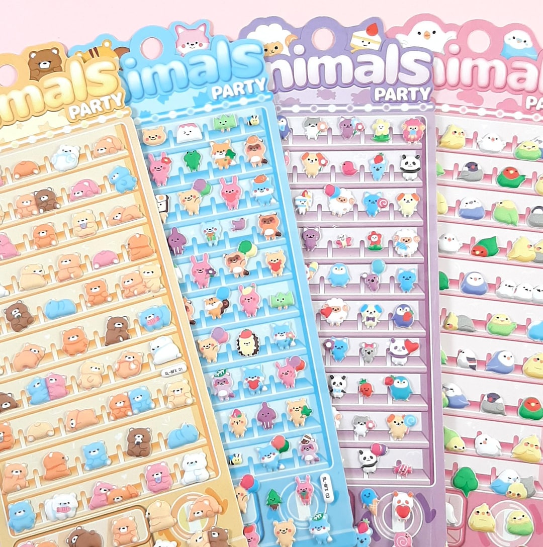 Kawaii Animal Stickers, Cute Mini Animal 3D Puffy Stickers, Korean ...