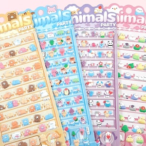 Kawaii Tieraufkleber, süße Tieraufkleber, koreanische Polco-Deco-Aufkleber, geschwollene 3D-Aufkleber, süße Journalaufkleber, niedliches Schreibwarengeschenk