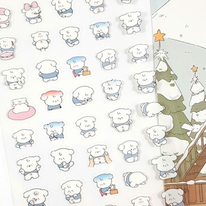 Mini Hunde Aufkleber, süße Hunde Aufkleber, Kawaii Hund Aufkleber, Kawaii Journal und Planer Deko, Scrapbooking, 1 Bogen
