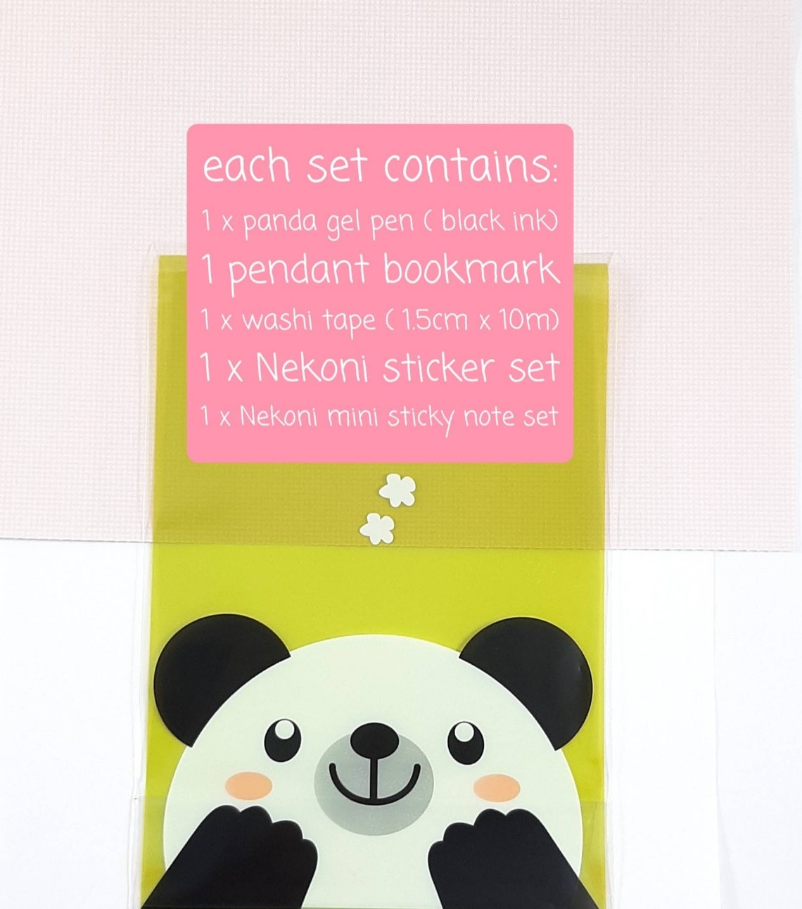 Cute Panda Stationery Bag Panda Stationery Gift Set Panda Etsy