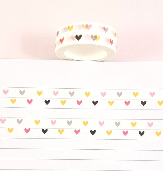 Heart Washi Tape, Multicoloured Heart Washi Tape, Journal, Planner