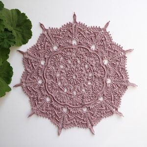 Crochet Doily Pattern, Written Instruction, Digital Download, Textured Doily, Lace Doily, Crochet Table Decor