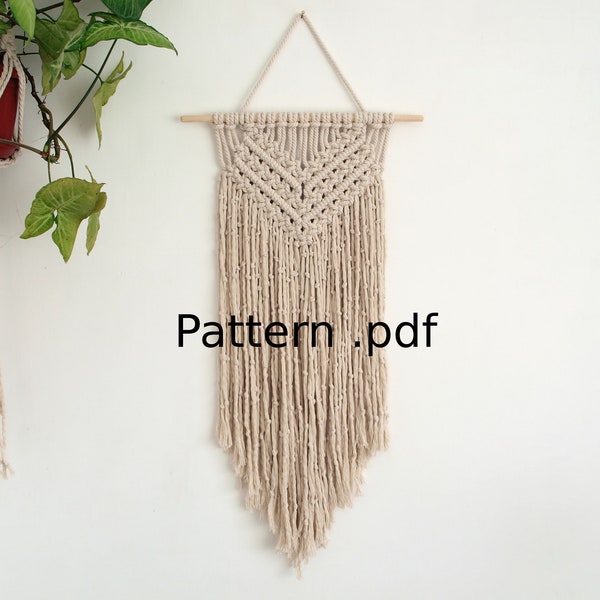 Simple Macrame Wall Hanging Pattern PDF For Beginners With Photos