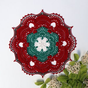Christmas Doily Pattern, Crochet Pattern DIY, Written Instruction, Digital Download, Crochet Doily Pattern