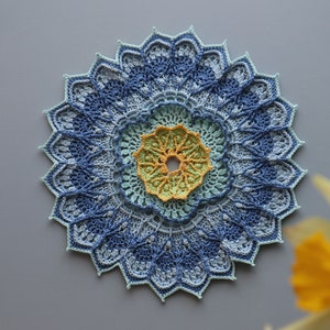 Crochet Doily Pattern, Written Instruction, Digital Download, Textured Doily, Flower Doily, Small Table Decor