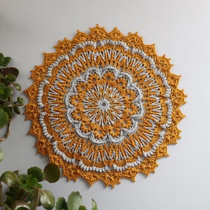 Crochet Doily Pattern, Crochet Pattern DIY, Written Instruction, Digital Download, Lace Doily, Textured Doily, 2 Colors Doily