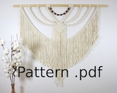 Large Macrame Wall Hanging Pattern DIY, Beginner Written Pattern with Photos