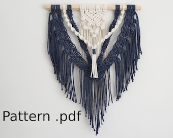 Macrame Wall Hanging Pattern: Two-Tone Design (PDF)
