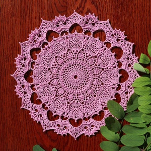 Crochet Doily Pattern, Crochet Pattern DIY, Written Instruction, Digital Download, Crochet Decor Pattern, Heart Doily, Valentine&#39;s Day Doily