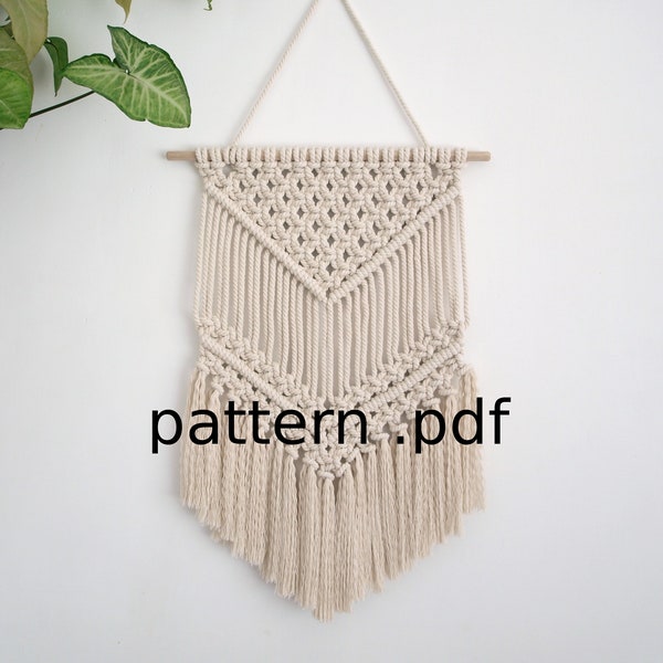 Macrame Wall Hanging PDF Pattern, Beginner Pattern