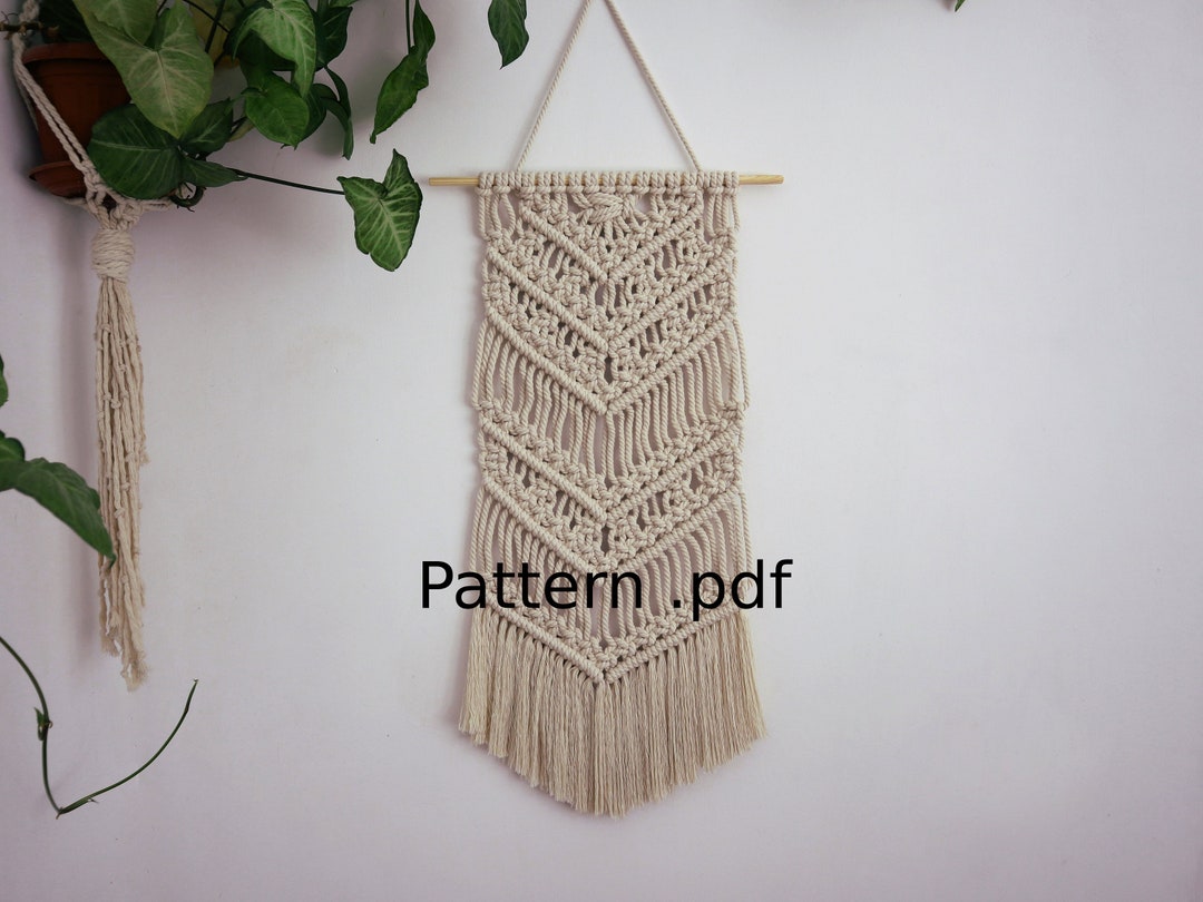 Macrame Wall Hanging Pattern and Knot Guide PDF, Beginner Digital ...
