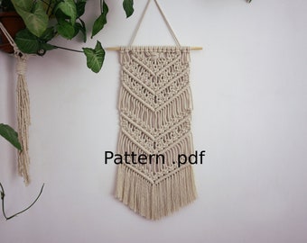 Macrame Wall Hanging Pattern and Knot Guide PDF, Beginner Digital Pattern