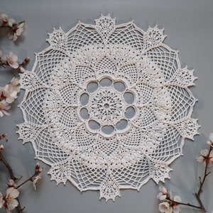 Crochet Doily Pattern, Written Instruction, Digital Download, Textured Doily, Lace Doily, Crochet Table Decor