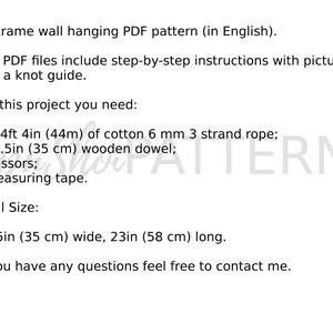 以下が含まれることがあります： マクラメの壁掛けPDFパターン（英語）。PDFファイルには、写真付きのステップバイステップの説明と結び目のガイドが含まれています。このプロジェクトには、次のものが必要です。144フィート4インチ（44メートル）の6mm、3ストランドの綿ロープ。13.5インチ（35cm）の木製ダウエル。はさみ。メジャー。最終サイズ：幅13.5インチ（35cm）、長さ23インチ（58cm）。ご質問がありましたら、お気軽にお問い合わせください。