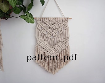 Macrame Wall Hanging Pattern, DIY Macrame Tutorial With Photos