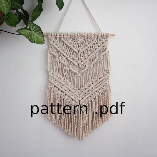マクラメ壁掛けパターン、写真付き DIY マクラメ チュートリアル