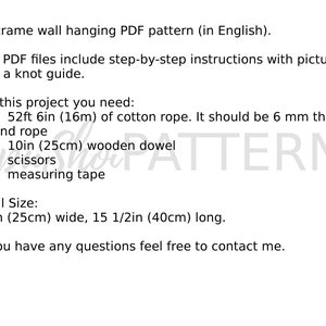 Small Macrame Wall Hanging Pattern With Photos, PDF DIY Beginner Digital Pattern image 2