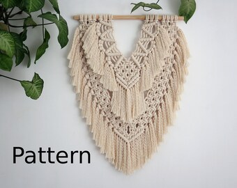 Macrame Pattern, Last-Minute Gift For Craft Lover, DIY Macrame Wall Hanging