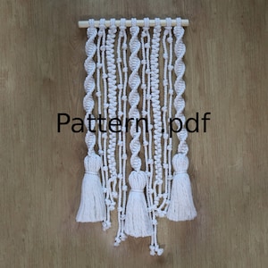 Boho Macrame Wall Hanging Pattern, Macrame Beginner Pattern pdf