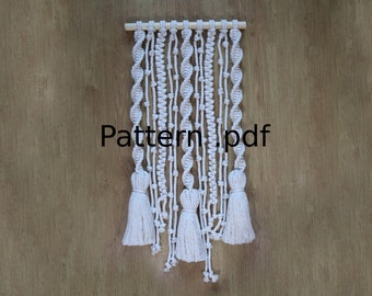 Boho Macrame Wall Hanging Pattern, Macrame Beginner Pattern pdf