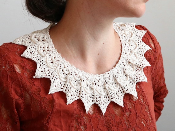Crochet Collar Pattern PDF, Detachable Collar