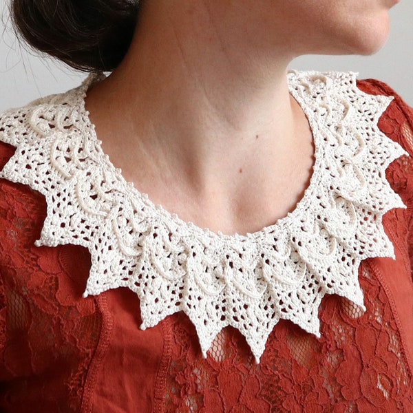 Crochet Collar Pattern PDF, Detachable Collar