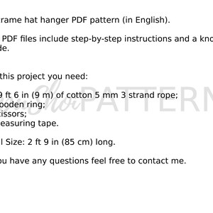 Macrame Hat Hanger Pattern, DIY Hat Holder image 2