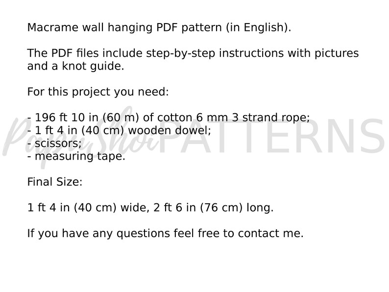 Macrame Wall Hanging Pattern and Knot Guide PDF, Beginner Digital ...