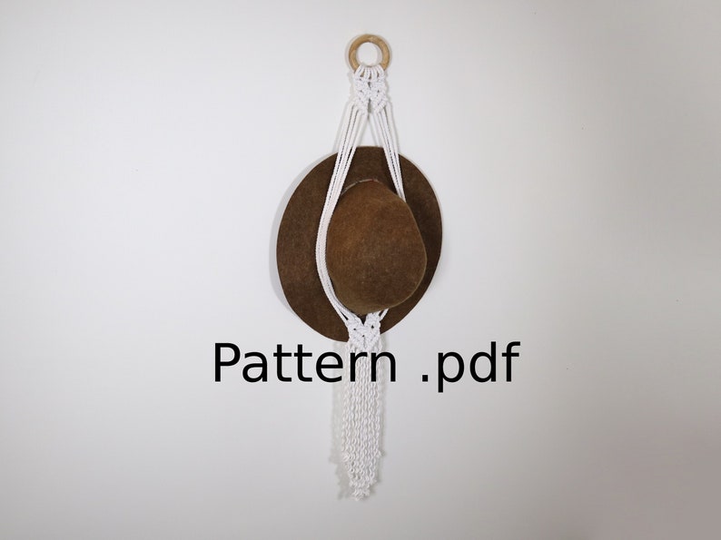 Macrame Hat Hanger Pattern, DIY Hat Holder image 1