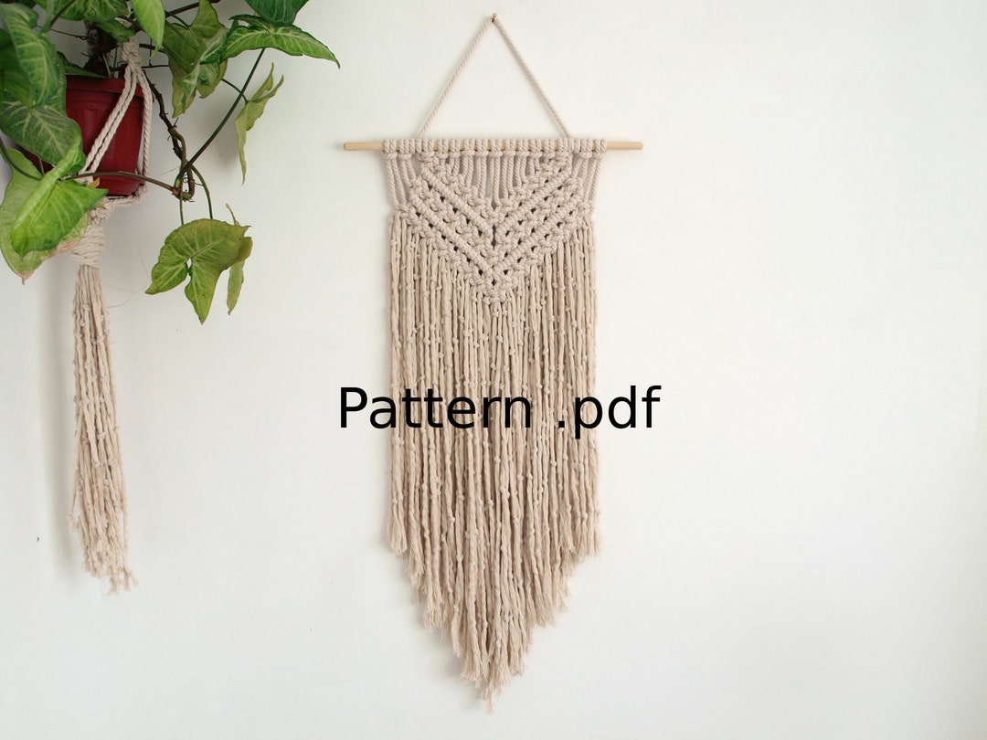 Simple Macrame Wall Hanging Pattern PDF for Beginners With Photos - Etsy