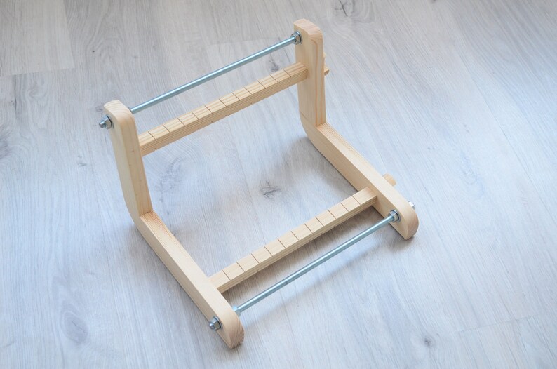 Modern Wooden Loom for LONG seed beadwork weaving - For loomed stitch hatbands, gerdans, bracelets and choker - Workspace size 8" x 9" Only Loom